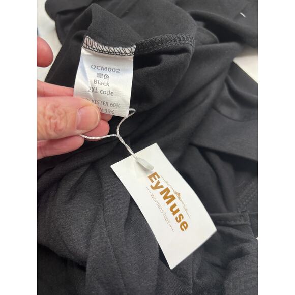 Eymuse 2PCS T Shirts 2XL Short Sleeve V Neck T-shirt Womens Fashion Tops Striped - Picture 5 of 6